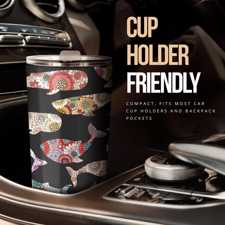 Whale Flower Tribal Pattern Tumbler