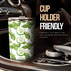 Sliced Cucumber Leaves Pattern Tumbler