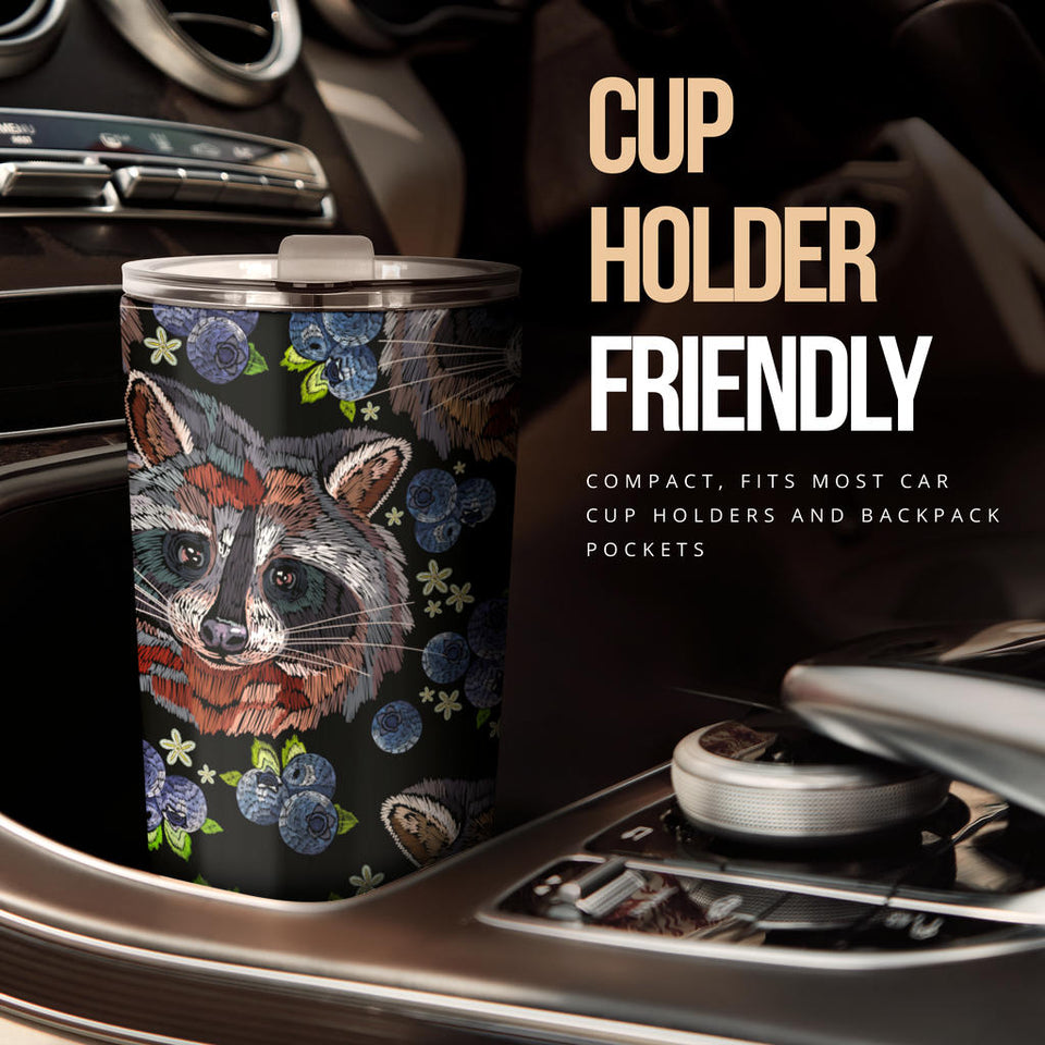 Raccoon Blueburry Pattern Tumbler