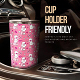 Poodle Pink Heart Pattern Tumbler