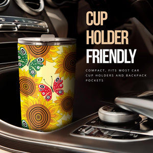 Sunflower Butterfly Pattern Tumbler