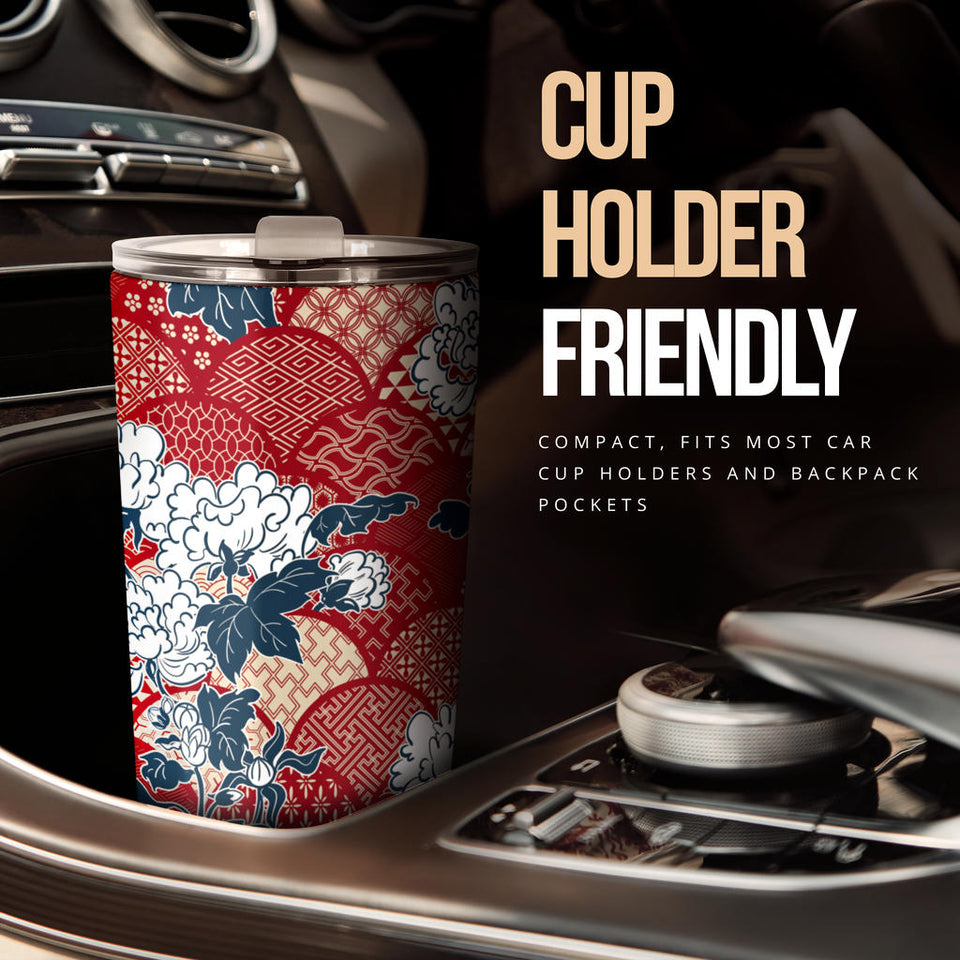 Red Theme Japanese Pattern Tumbler