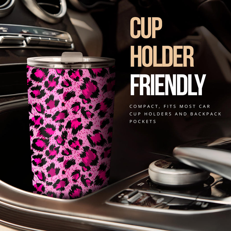 Pink Leopard Skin texture Pattern Tumbler