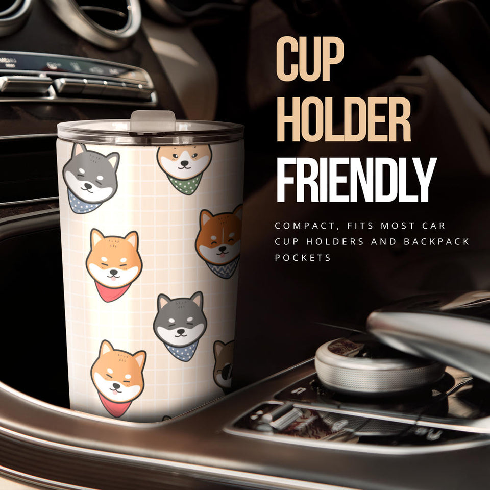 Shiba Inu Head Pattern Tumbler