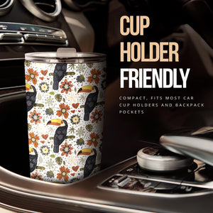 Toucan Flower Pattern Tumbler