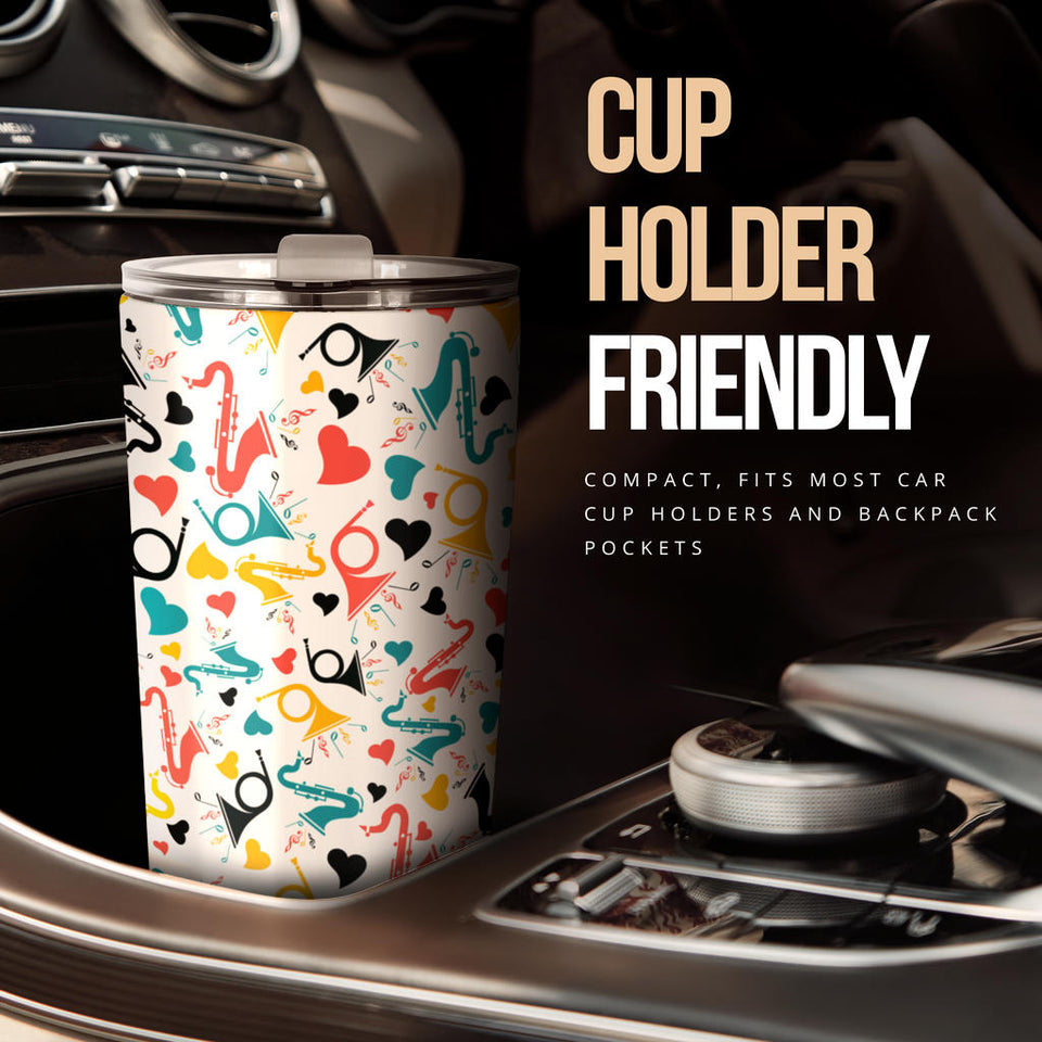 Saxophone Pattern Background Tumbler