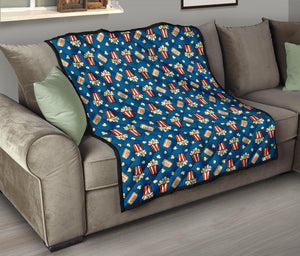 Popcorn Pattern Print Design 03 Premium Quilt