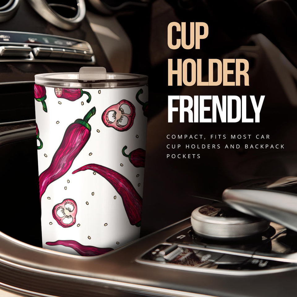 Red Chili Pattern background Tumbler