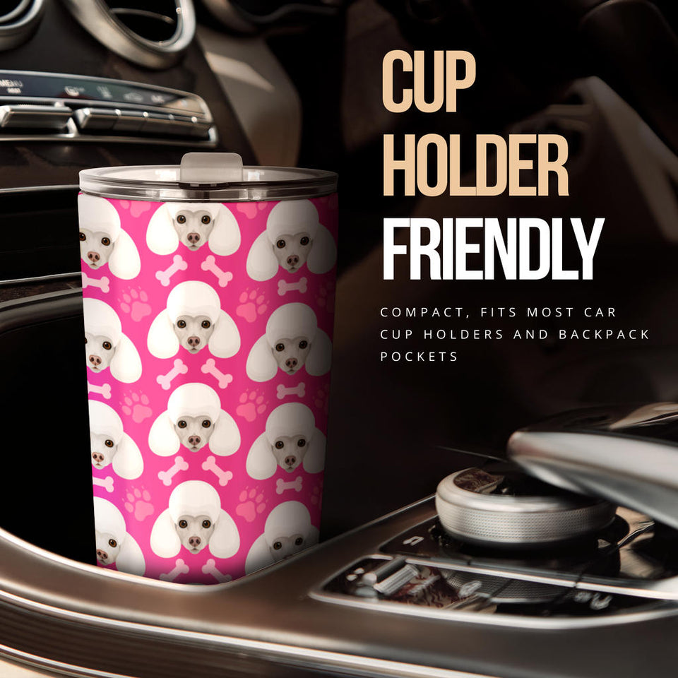 Poodle Pattern Pink background Tumbler