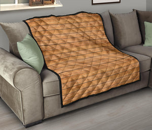 Wood Printed Pattern Print Design 04 Premium Quilt