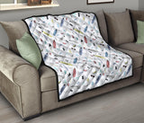 Surfboard Pattern Print Design 01 Premium Quilt