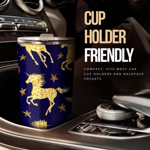 Unicorn Gold Pattern Tumbler