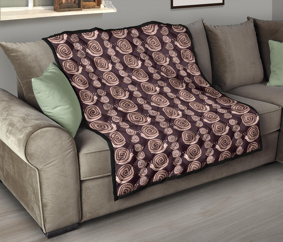 Snail Pattern Print Design 03 Premium Quilt