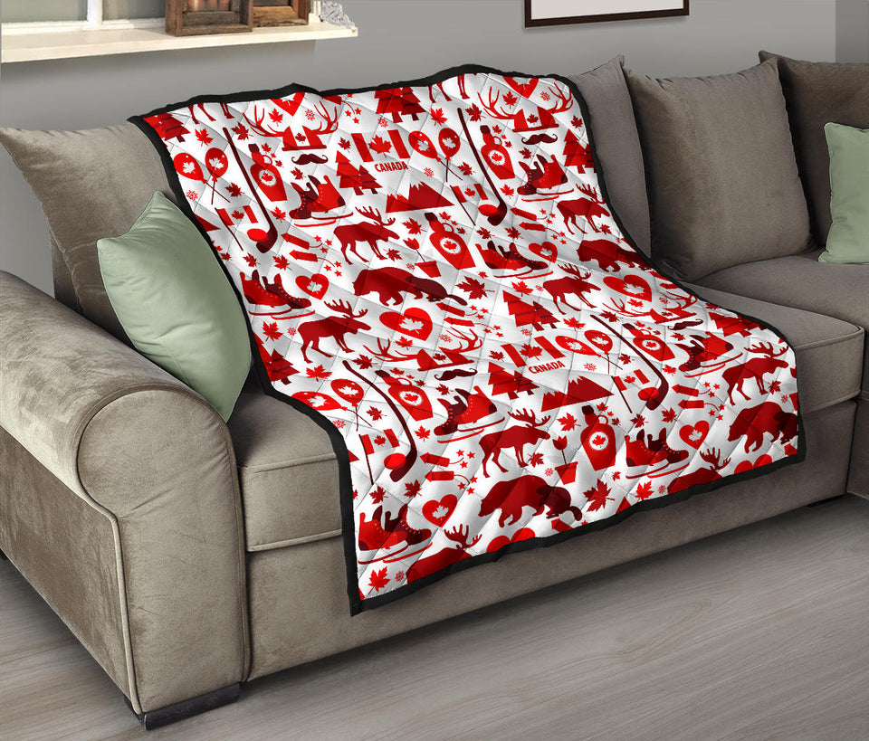 Canada Pattern Print Design 04 Premium Quilt