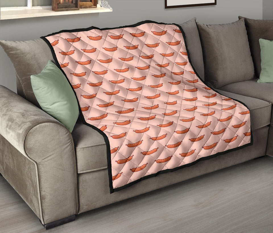 Sausage Pattern Print Design 01 Premium Quilt