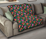 Hibiscus Pattern Print Design 01 Premium Quilt