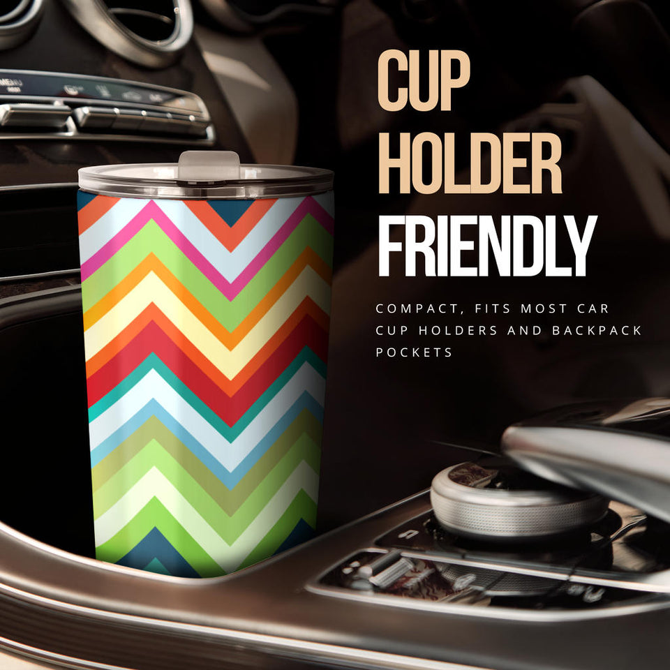 Rainbow Zigzag Chavron Pattern Tumbler