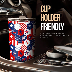 USA Star Hexagon Pattern Tumbler